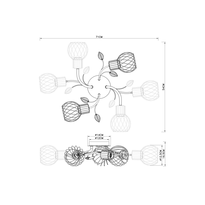 Globo - Fastsatt Ljuskrona  6xE27/40W/230V