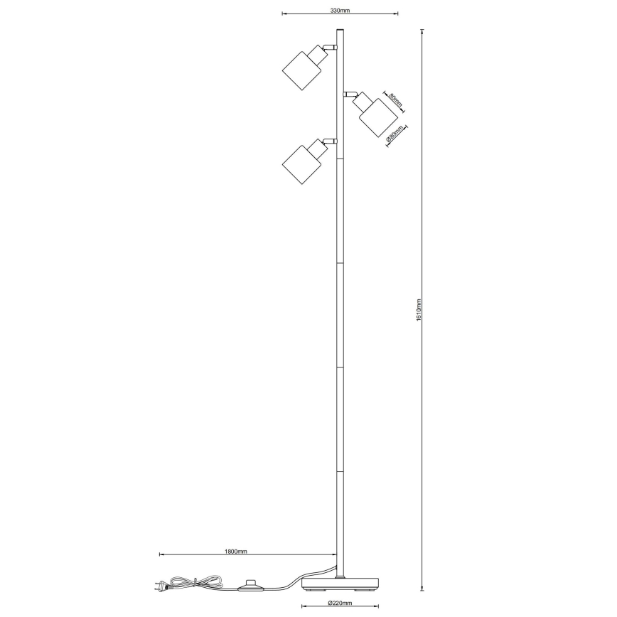 Globo - Golvlampa 3xE14/25W/230V