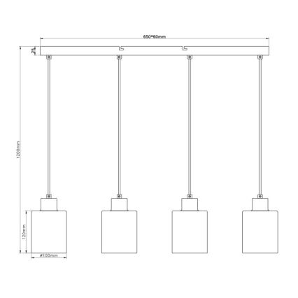 Globo - Takpendel med sladd 4xE27/40W/230V