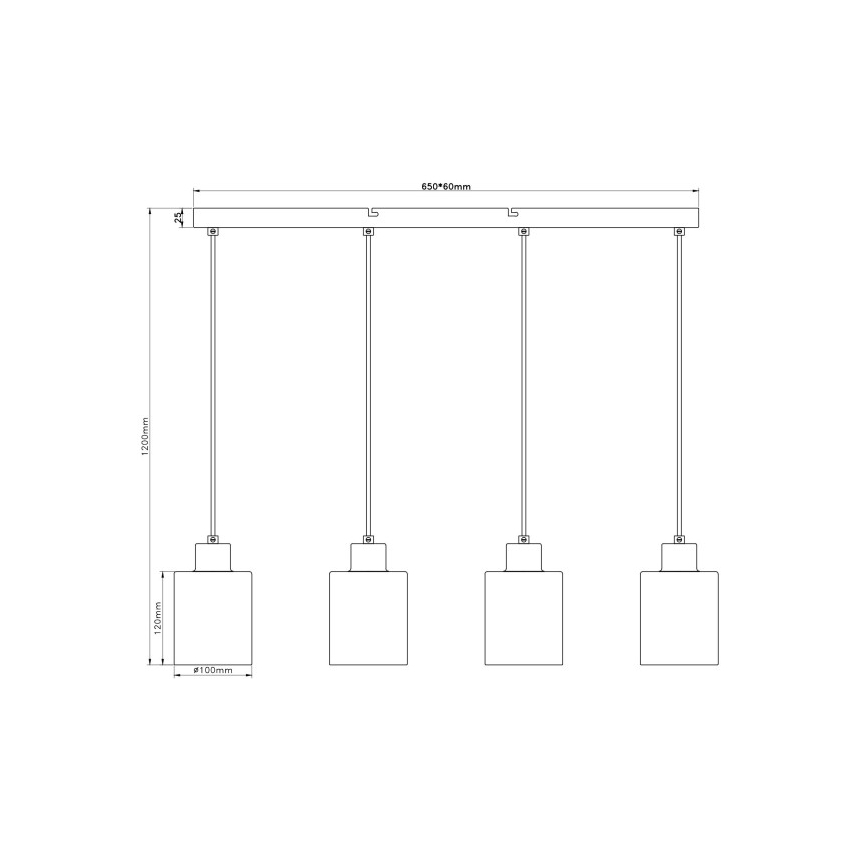Globo - Takpendel med sladd 4xE27/40W/230V