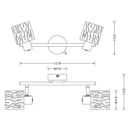 Globo 54121-2 - Spotlight TROY 2xE14/8W/230V