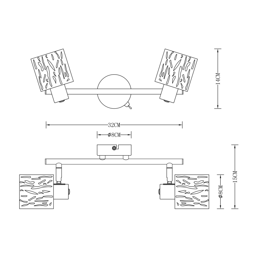 Globo 54121-2 - Spotlight TROY 2xE14/8W/230V