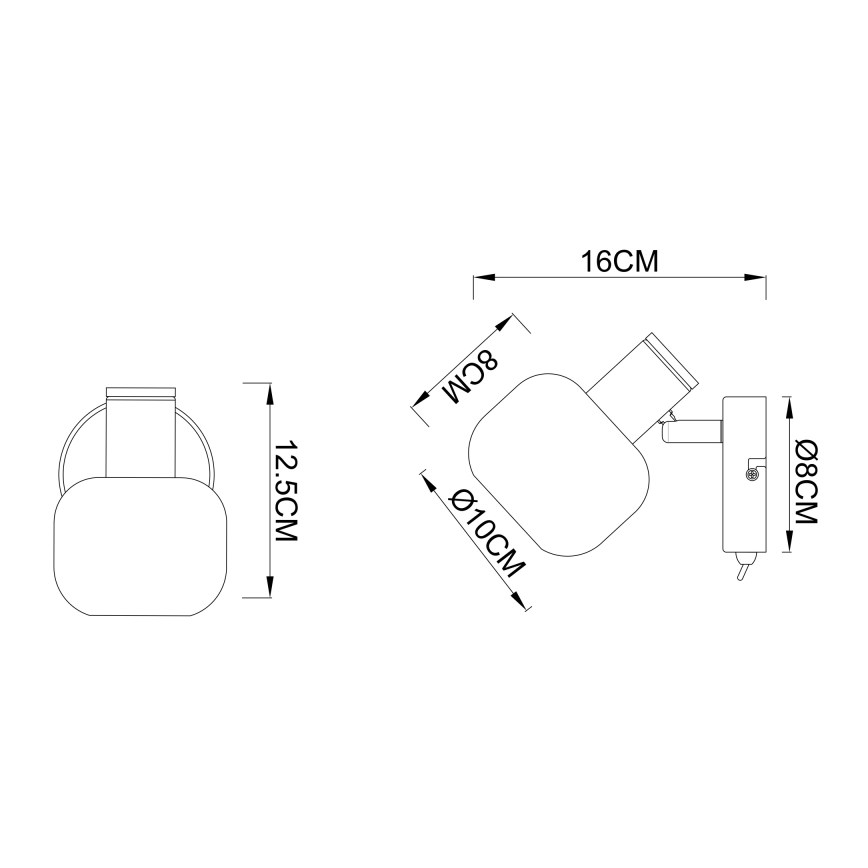 Globo 54303-1 - Väggspotlight PALLO 1xE14/40W/230V