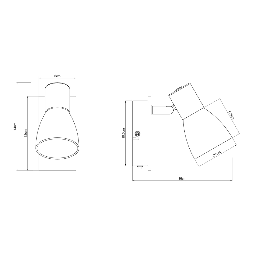 Globo - Väggspotlight 1xE14/40W/230V svart