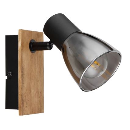 Globo - Väggspotlight 1xE14/40W/230V svart/trä