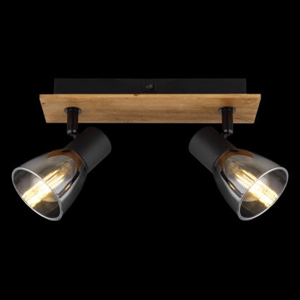 Globo - Väggspotlight 2xE14/40W/230V svart/trä