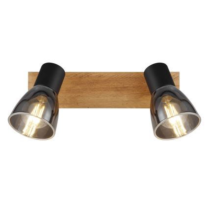 Globo - Väggspotlight 2xE14/40W/230V svart/trä