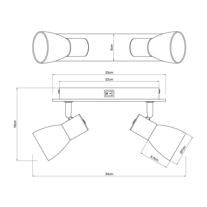 Globo - Väggspotlight 2xE14/40W/230V svart/trä
