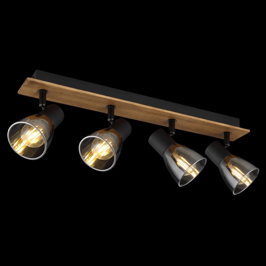 Globo - Spotlampa 4xE14/40W/230V svart/trä