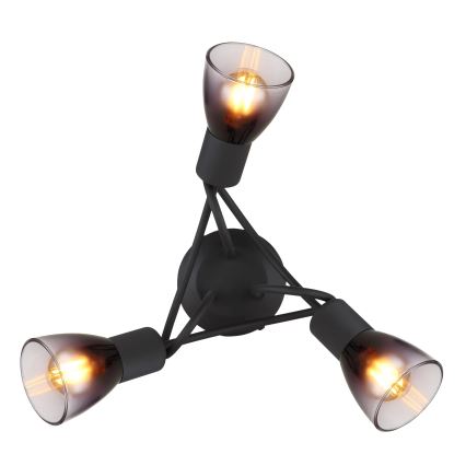 Globo - Ytmonterad ljuskrona 3xE14/25W/230V svart