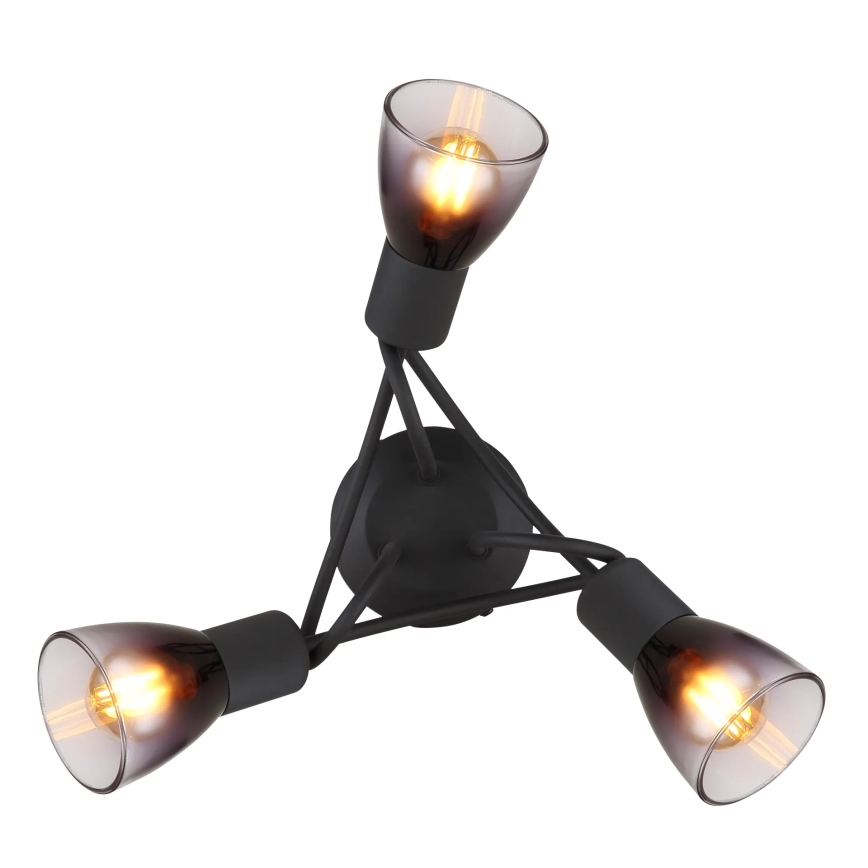 Globo - Ytmonterad ljuskrona 3xE14/25W/230V svart