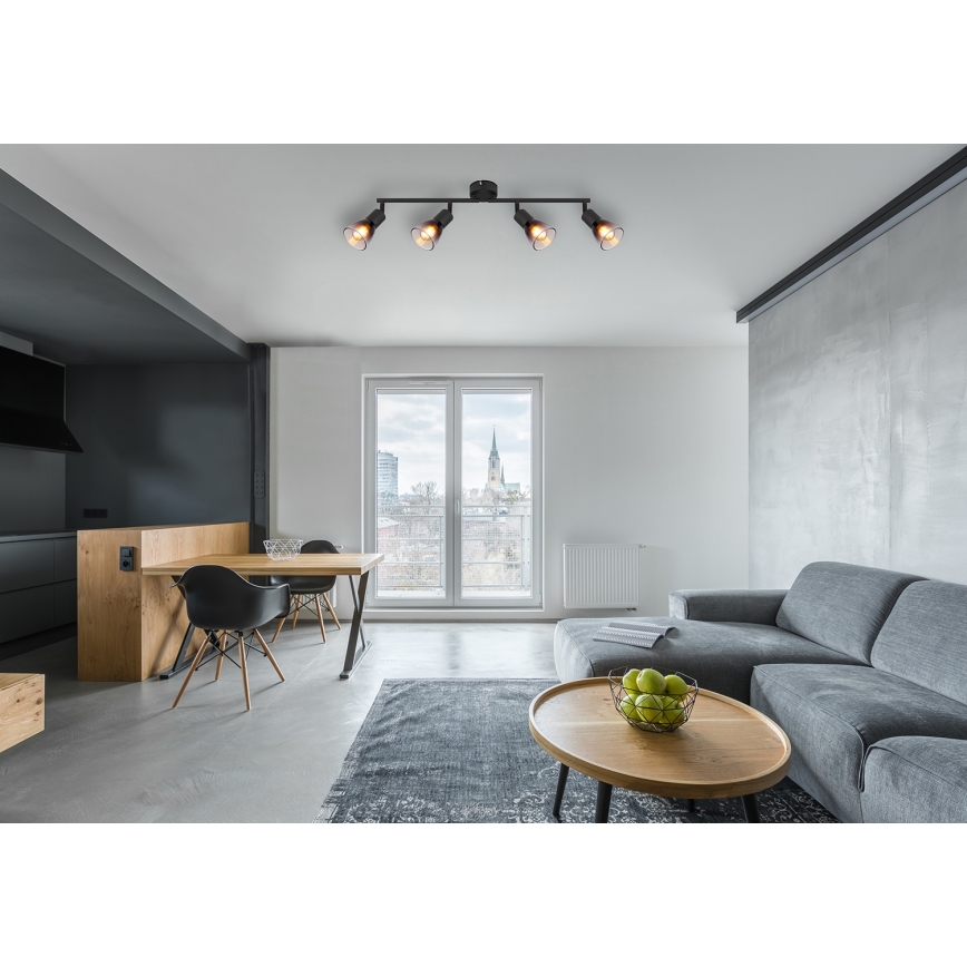 Globo - Spotlight 4xE14/25W/230V svart