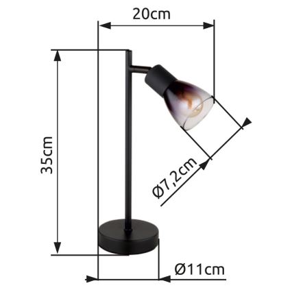 Globo - Bordslampa 1xE14/25W/230V svart