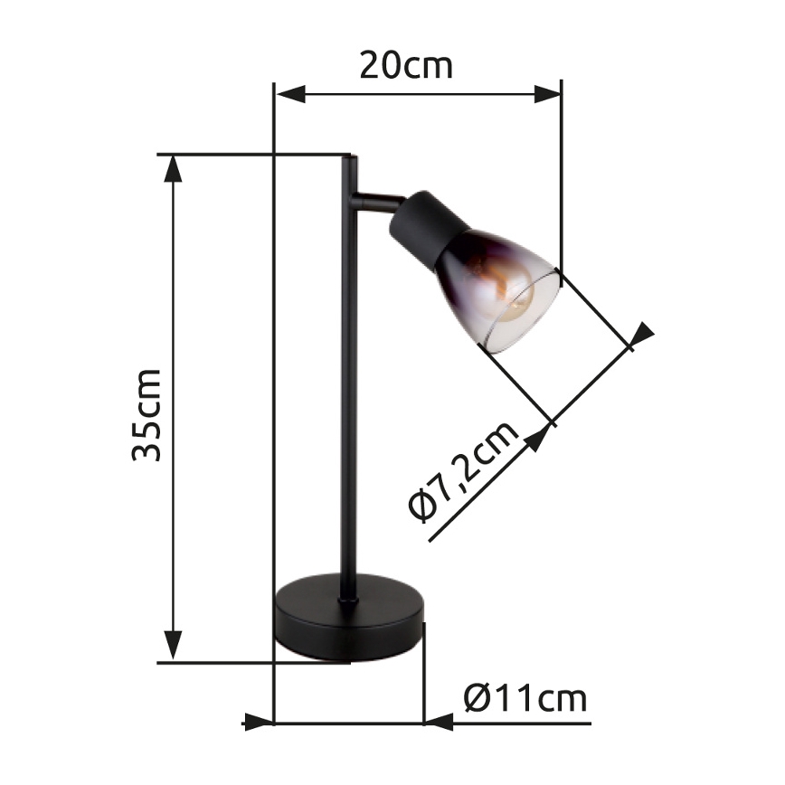 Globo - Bordslampa 1xE14/25W/230V svart