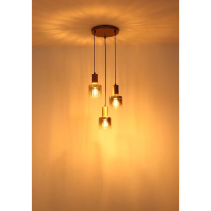 Globo - Pendellampa med vajer 3xE27/40W/230V