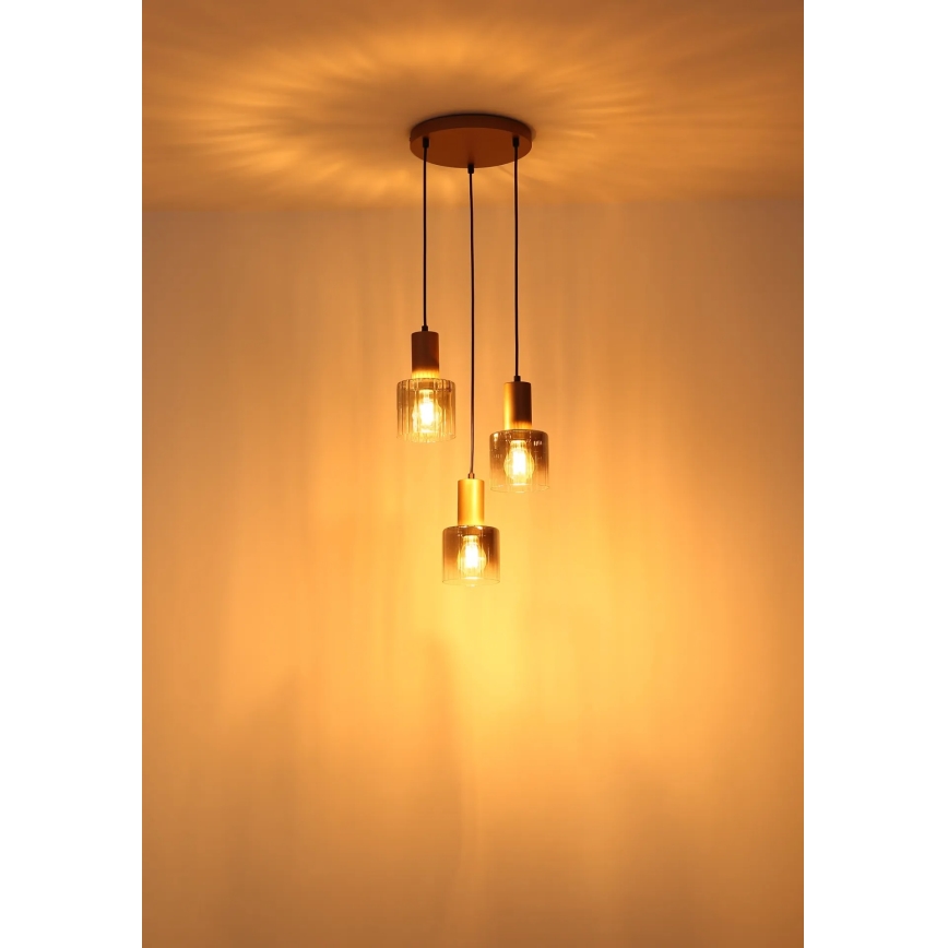 Globo - Pendellampa med vajer 3xE27/40W/230V
