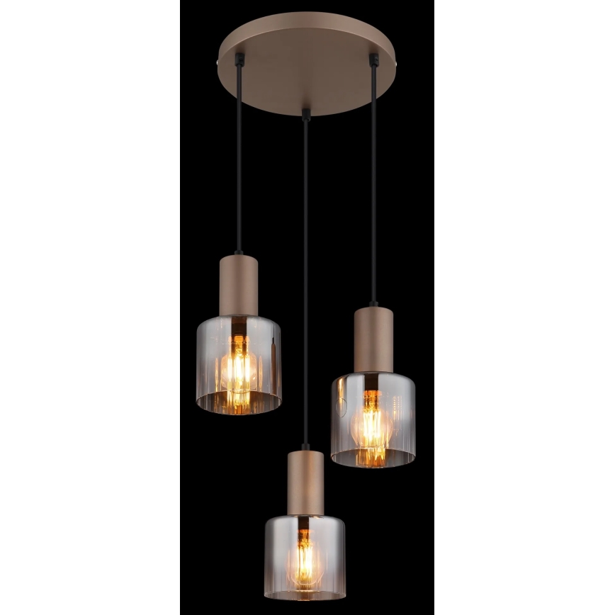 Globo - Pendellampa med vajer 3xE27/40W/230V