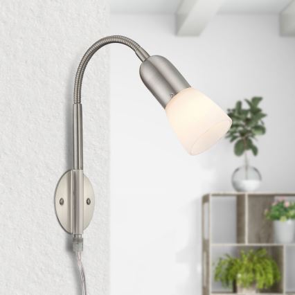 Globo - Flexibel bordslampa 1xE14/40W/230V matt krom