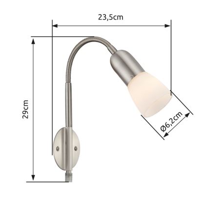 Globo - Flexibel bordslampa 1xE14/40W/230V matt krom