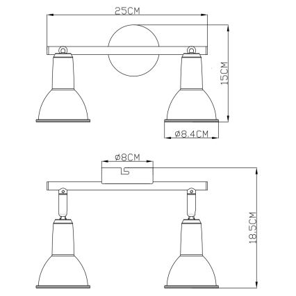 Globo - Spotlight 2xE14/40W/230V