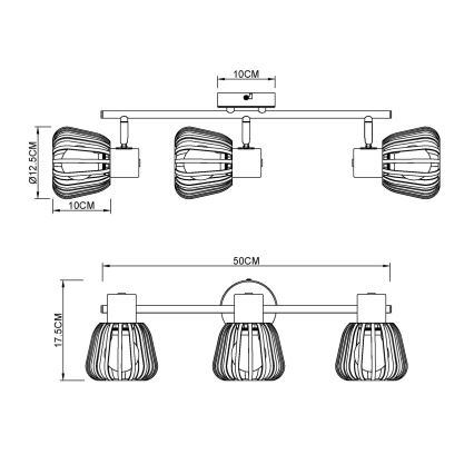 Globo - Spottlampa 3xE27/40W/230V