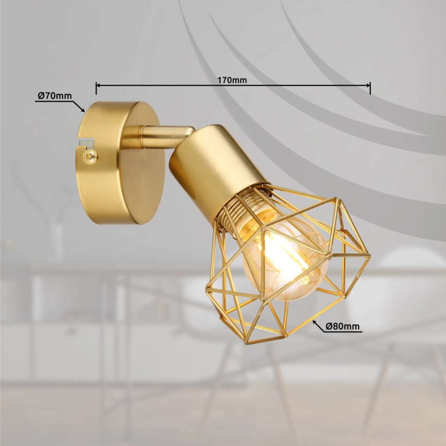 Globo - Väggspotlight 1xE14/40W/230V guld