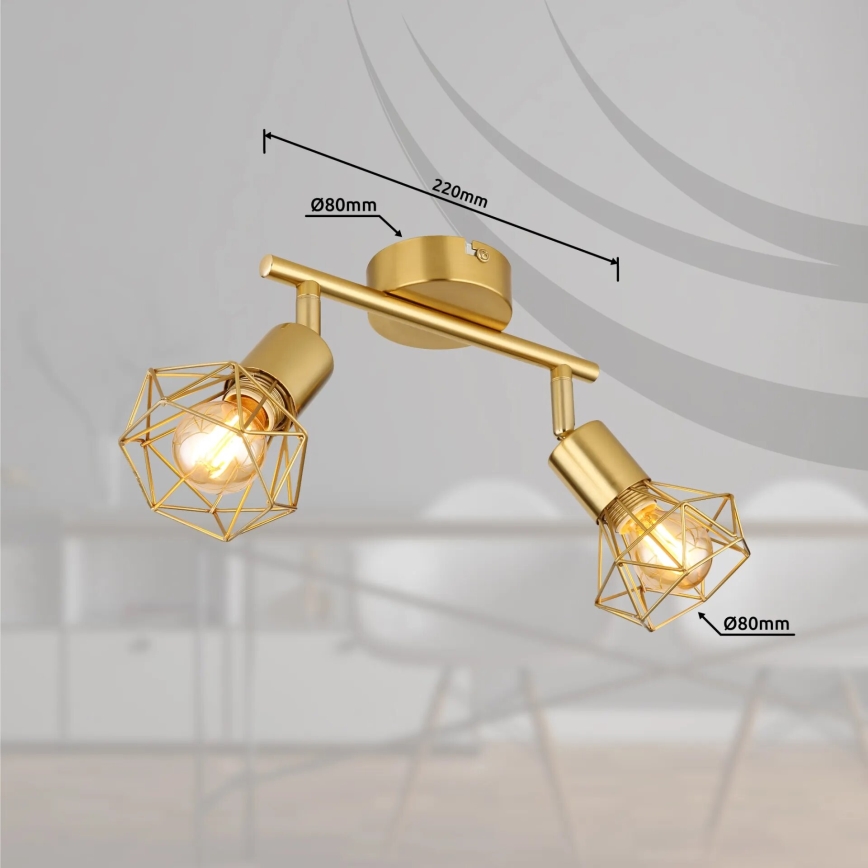 Globo - Spotlight 2xE14/40W/230V guld