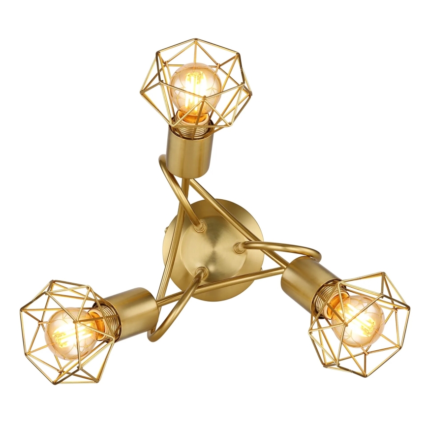 Globo - Ytmonterad ljuskrona 3xE14/40W/230V guld