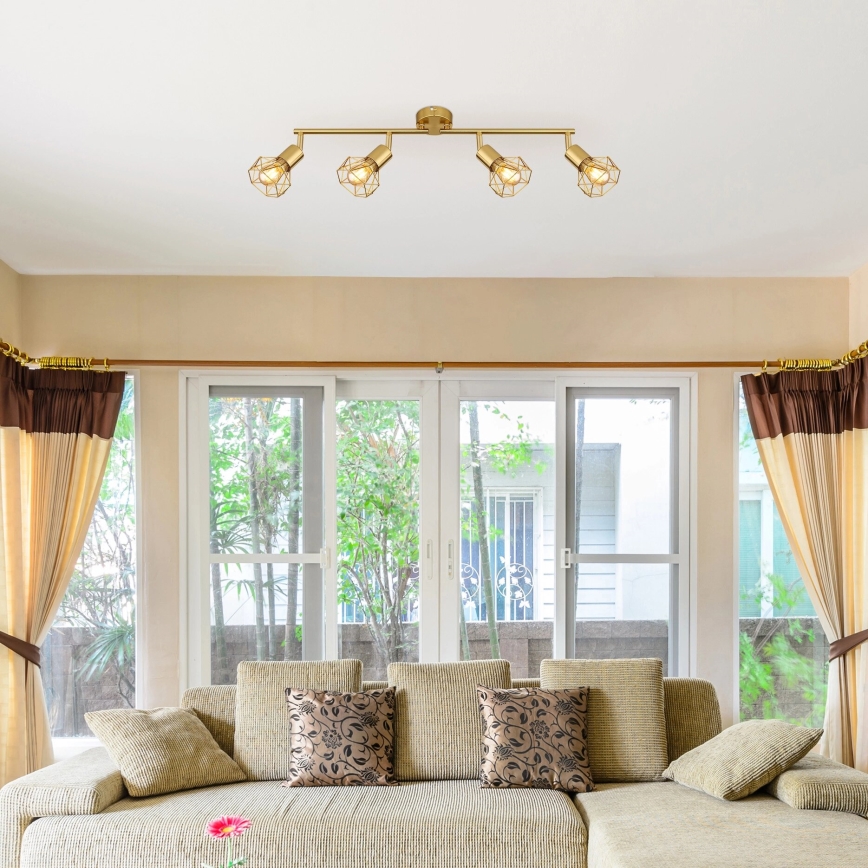 Globo - Spotlight 4xE14/40W/230V guld