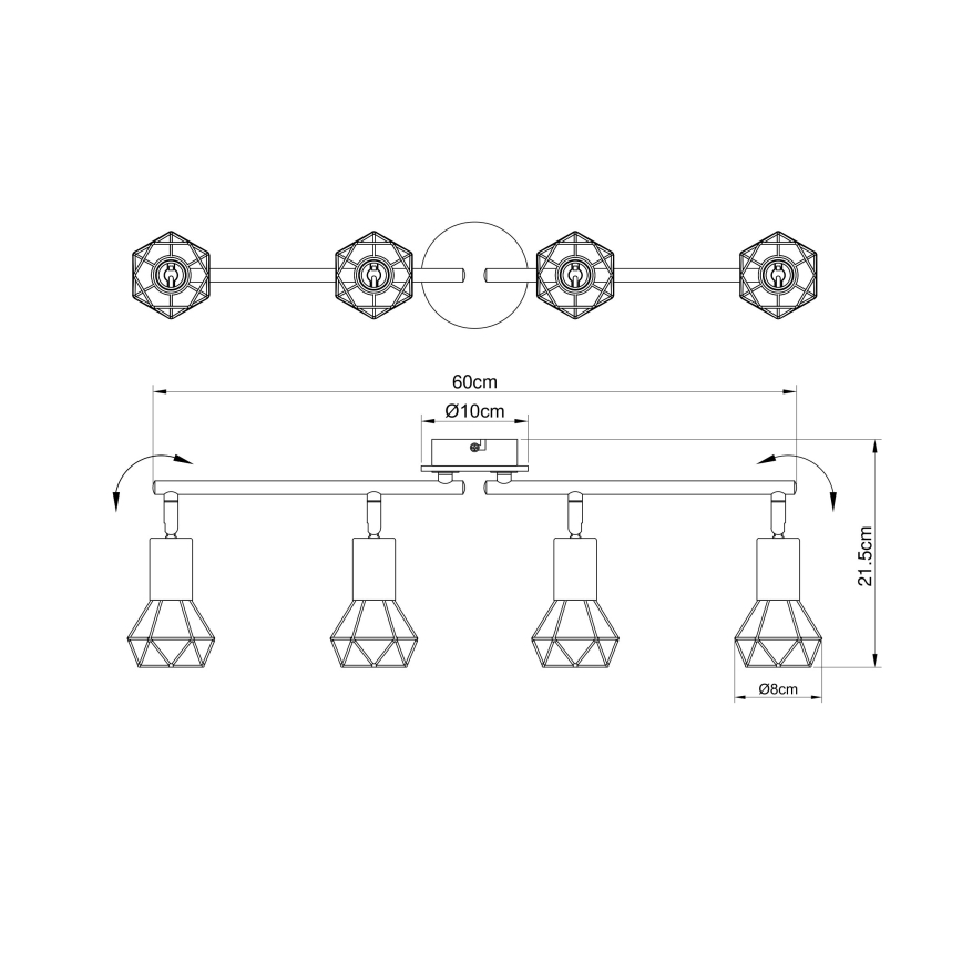 Globo 54802S-4 - Spotlight XARA 4xE14/40W/230V
