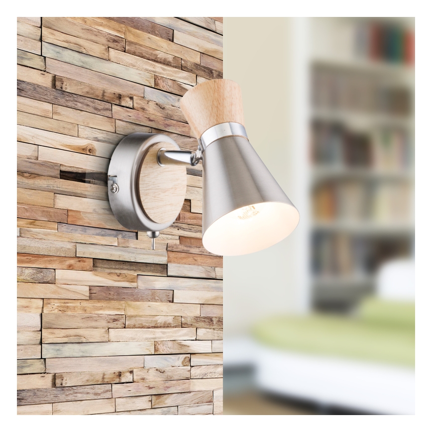 Globo 54807-1 - Väggspotlight AERON 1xE14/25W/230V