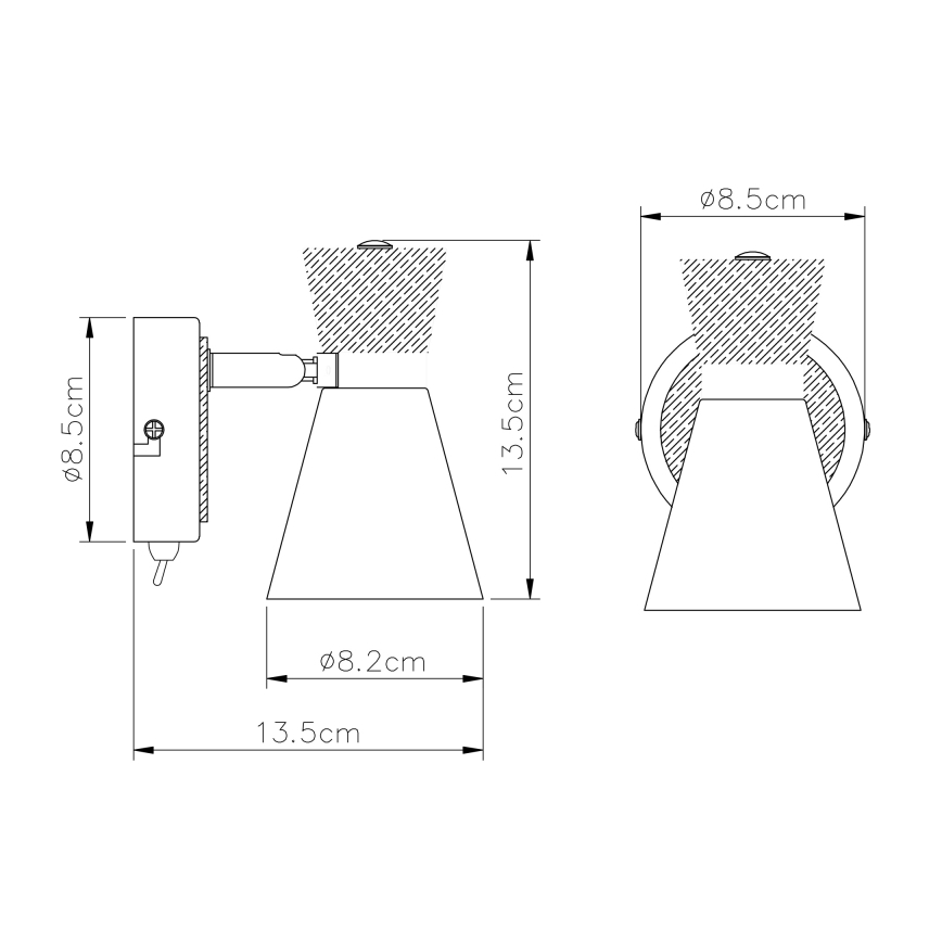 Globo 54807-1 - Väggspotlight AERON 1xE14/25W/230V