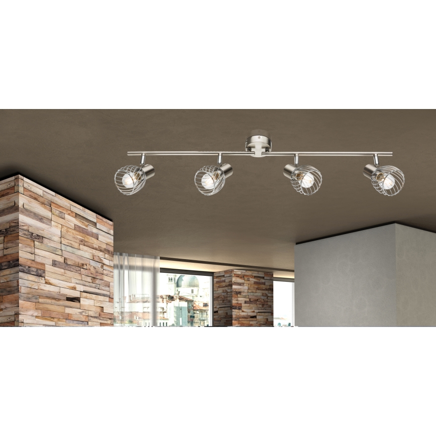 Globo - Spotlampa 4xE14/40W/230V matt krom