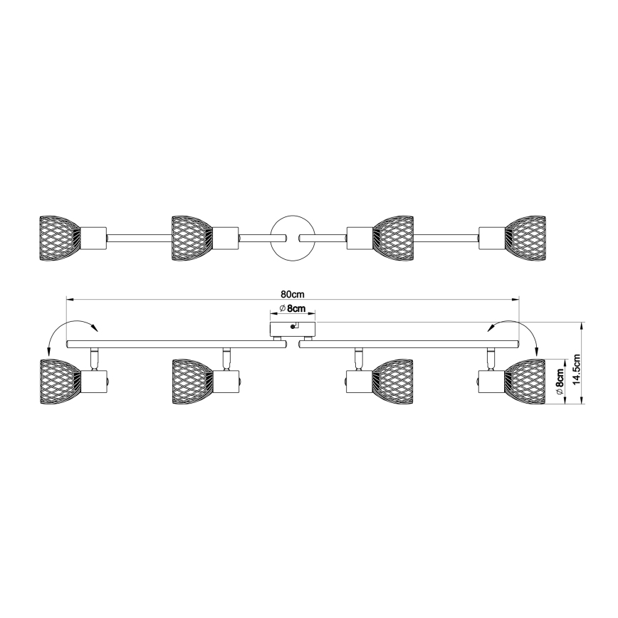 Globo - Spotlampa 4xE14/40W/230V matt krom