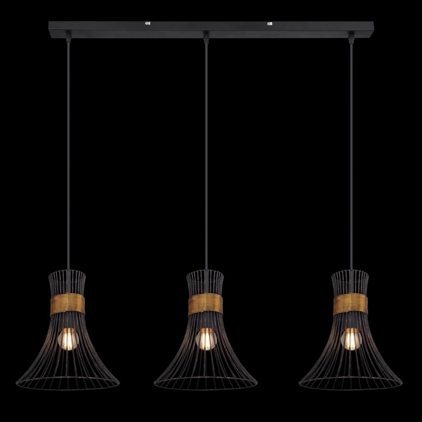 Globo 54814-3H - Ljuskrona med snöre PURRA 3xE27/60W/230V