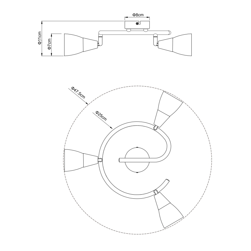 Globo 54919-3 - Spotlight TADEUS 3xE14/40W/230V