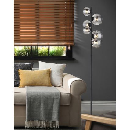 Globo - LED golvlampa 6xG9/3,5W/230V rökig/svart