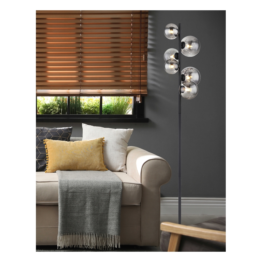 Globo - LED golvlampa 6xG9/3,5W/230V rökig/svart