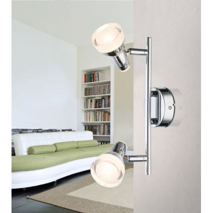 Globo - LED spotlampa 2xLED/4W/230V blank krom