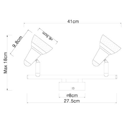 Globo - LED spotlampa 2xLED/4W/230V blank krom