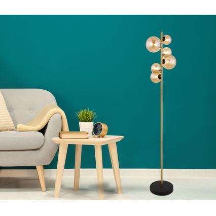 Globo - LED Golvlampa 6xG9/3W/230V mässing