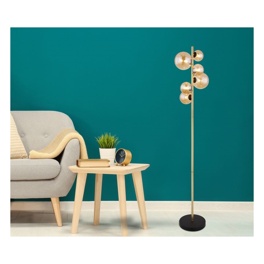 Globo - LED Golvlampa 6xG9/3W/230V mässing