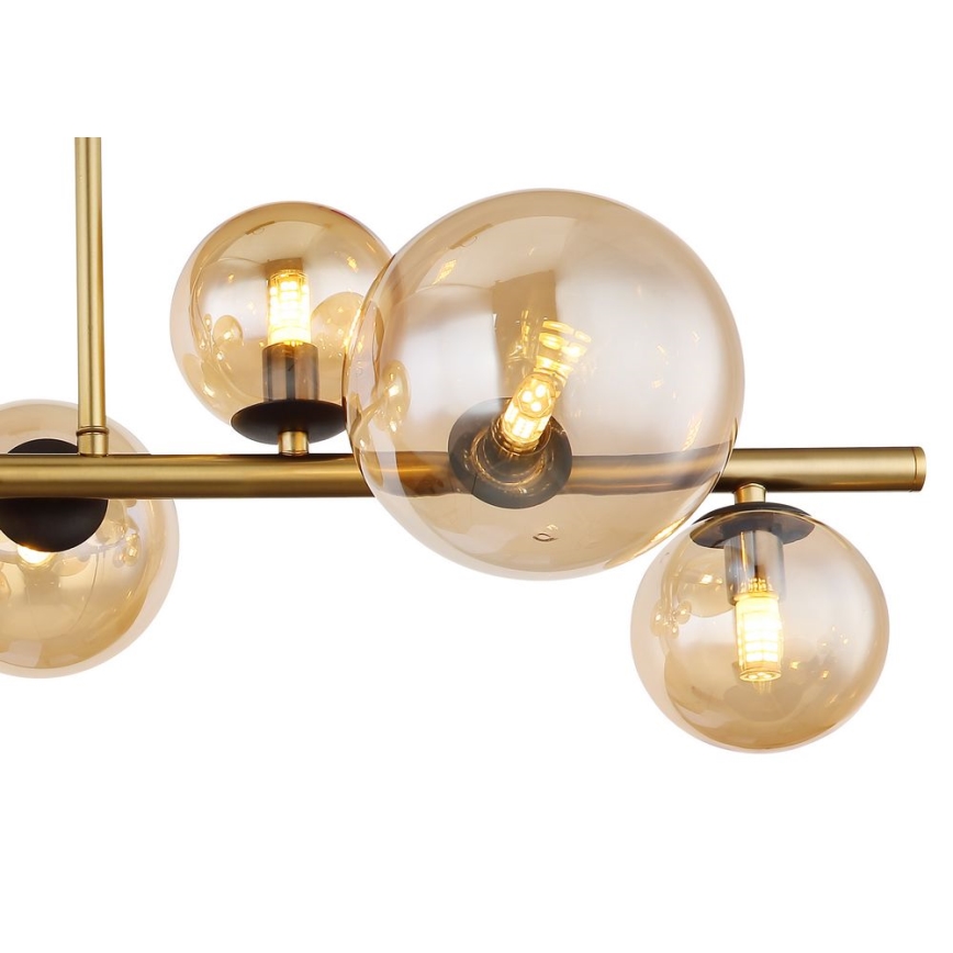 Globo - LED Taklampa på stång 9xG9/3W/230V mässing