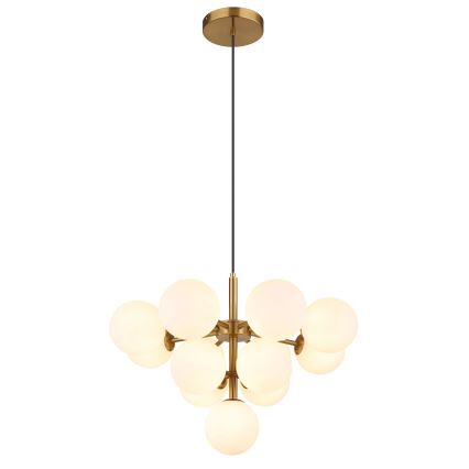 Globo - Ljuskrona med textilsladd 13xG9/5W/230V diameter 56 cm guld