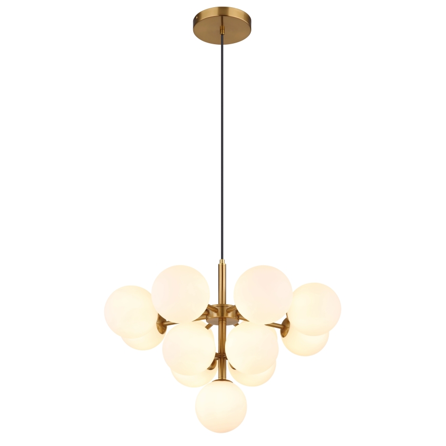 Globo - Ljuskrona med textilsladd 13xG9/5W/230V diameter 56 cm guld