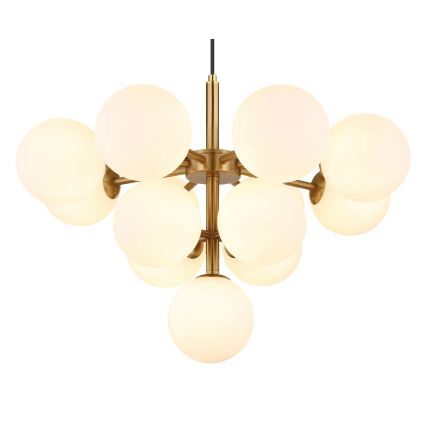 Globo - Ljuskrona med textilsladd 13xG9/5W/230V diameter 56 cm guld