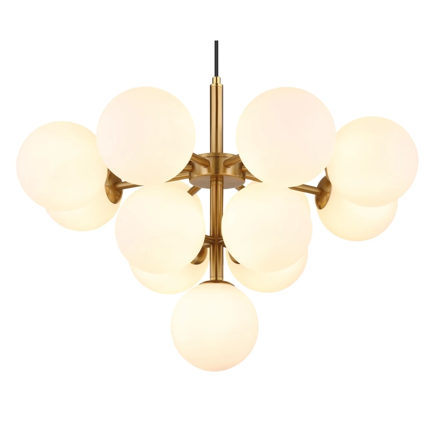 Globo - Ljuskrona med textilsladd 13xG9/5W/230V diameter 56 cm guld