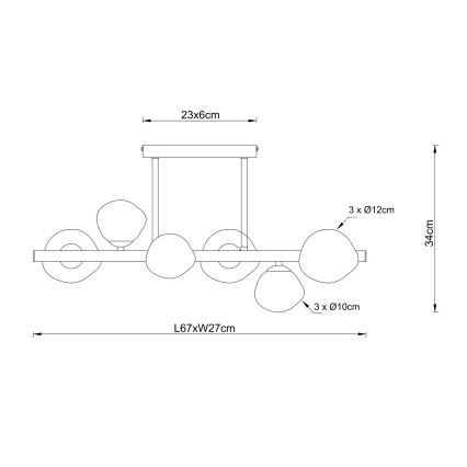 Globo - Taklampa 6xG9/5W/230V 27x67 cm
