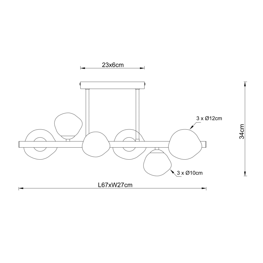 Globo - Taklampa 6xG9/5W/230V 27x67 cm
