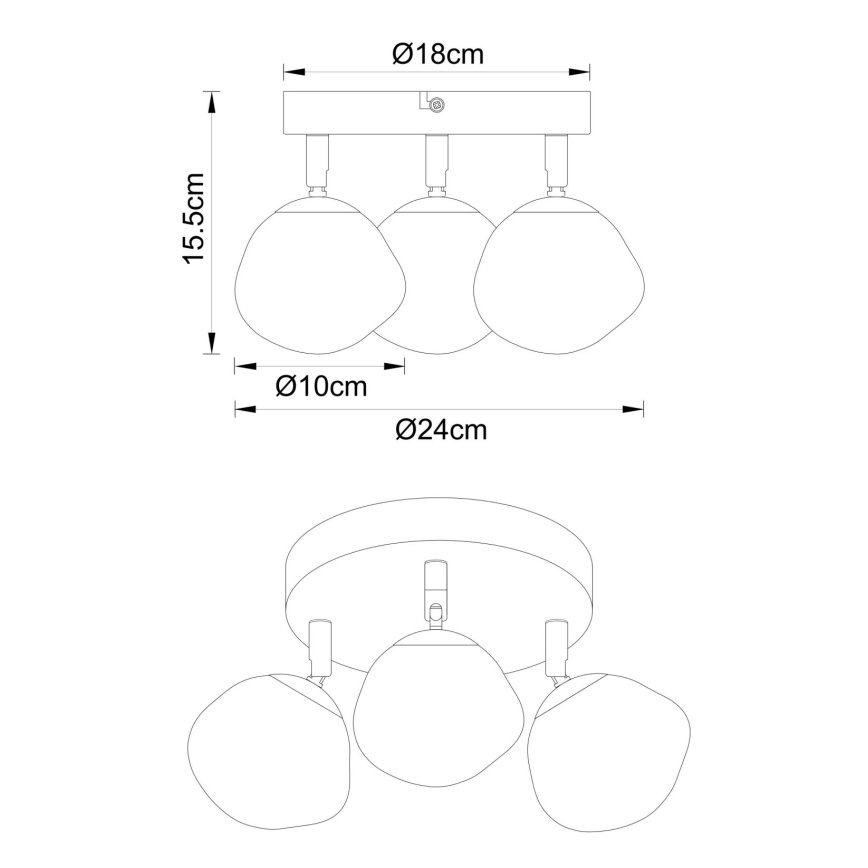Globo - Spotlampa 3xG9/5W/230V